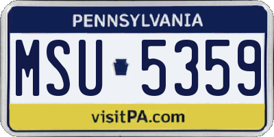 PA license plate MSU5359
