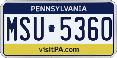 PA license plate MSU5360