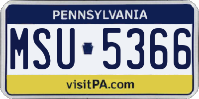 PA license plate MSU5366