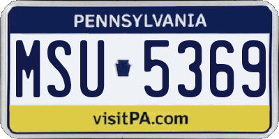 PA license plate MSU5369