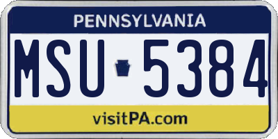 PA license plate MSU5384