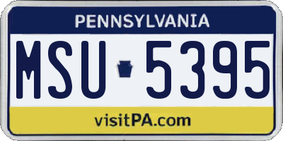 PA license plate MSU5395
