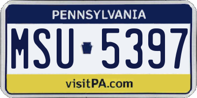 PA license plate MSU5397