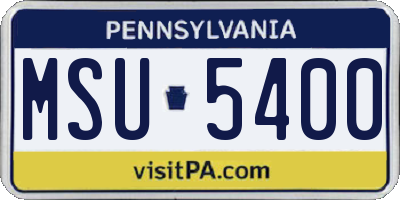 PA license plate MSU5400