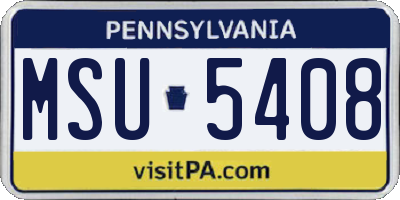 PA license plate MSU5408