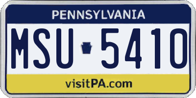 PA license plate MSU5410