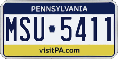 PA license plate MSU5411