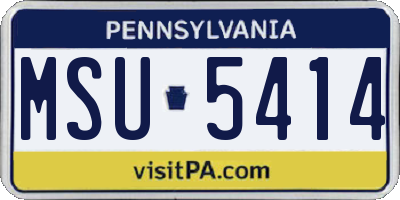 PA license plate MSU5414