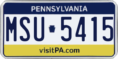 PA license plate MSU5415