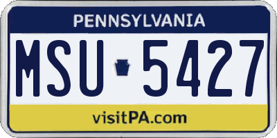 PA license plate MSU5427