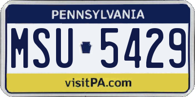 PA license plate MSU5429