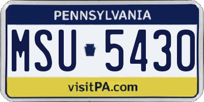 PA license plate MSU5430