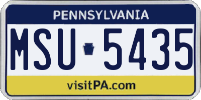 PA license plate MSU5435