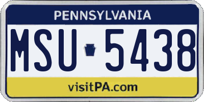 PA license plate MSU5438
