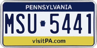 PA license plate MSU5441