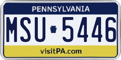 PA license plate MSU5446