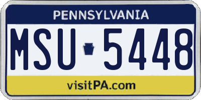 PA license plate MSU5448