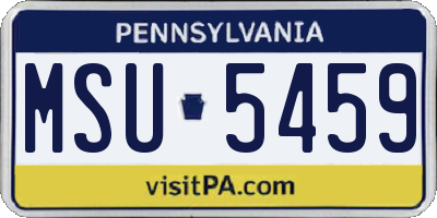 PA license plate MSU5459