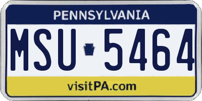 PA license plate MSU5464