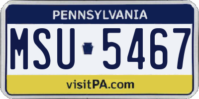 PA license plate MSU5467