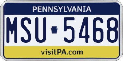 PA license plate MSU5468