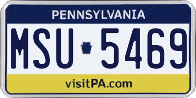 PA license plate MSU5469