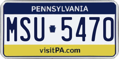 PA license plate MSU5470