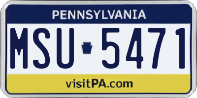 PA license plate MSU5471
