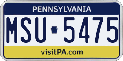 PA license plate MSU5475