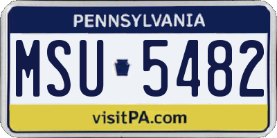 PA license plate MSU5482