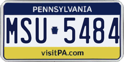 PA license plate MSU5484