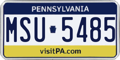 PA license plate MSU5485