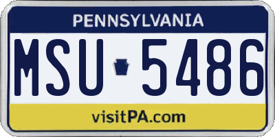 PA license plate MSU5486