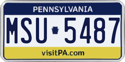 PA license plate MSU5487