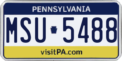 PA license plate MSU5488