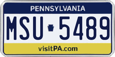 PA license plate MSU5489