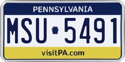 PA license plate MSU5491