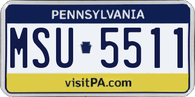 PA license plate MSU5511