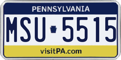 PA license plate MSU5515