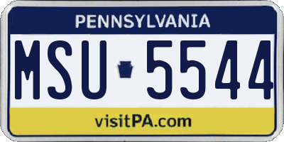 PA license plate MSU5544