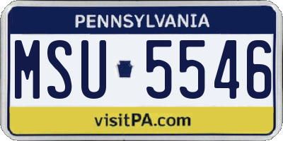 PA license plate MSU5546