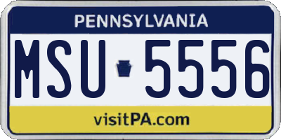 PA license plate MSU5556