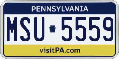PA license plate MSU5559