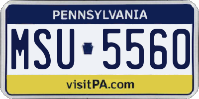 PA license plate MSU5560