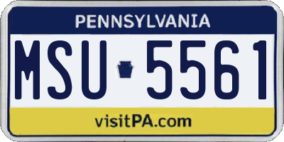 PA license plate MSU5561