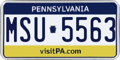 PA license plate MSU5563