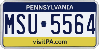 PA license plate MSU5564