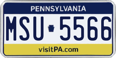 PA license plate MSU5566