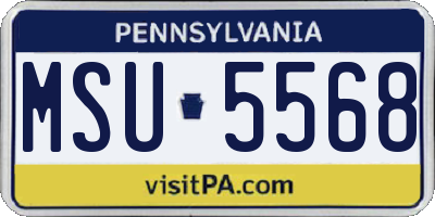 PA license plate MSU5568