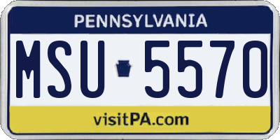 PA license plate MSU5570